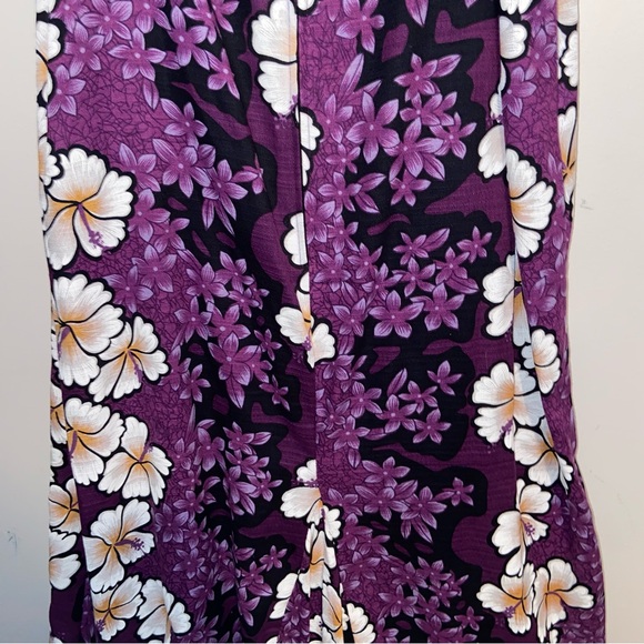 Hilo Hattie Dress Womens Medium Purple Floral Maxi Long USA Hawaiian Tropical - Picture 9 of 12